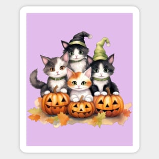 Cats, Pumpkins, and Halloween Hugs Sticker